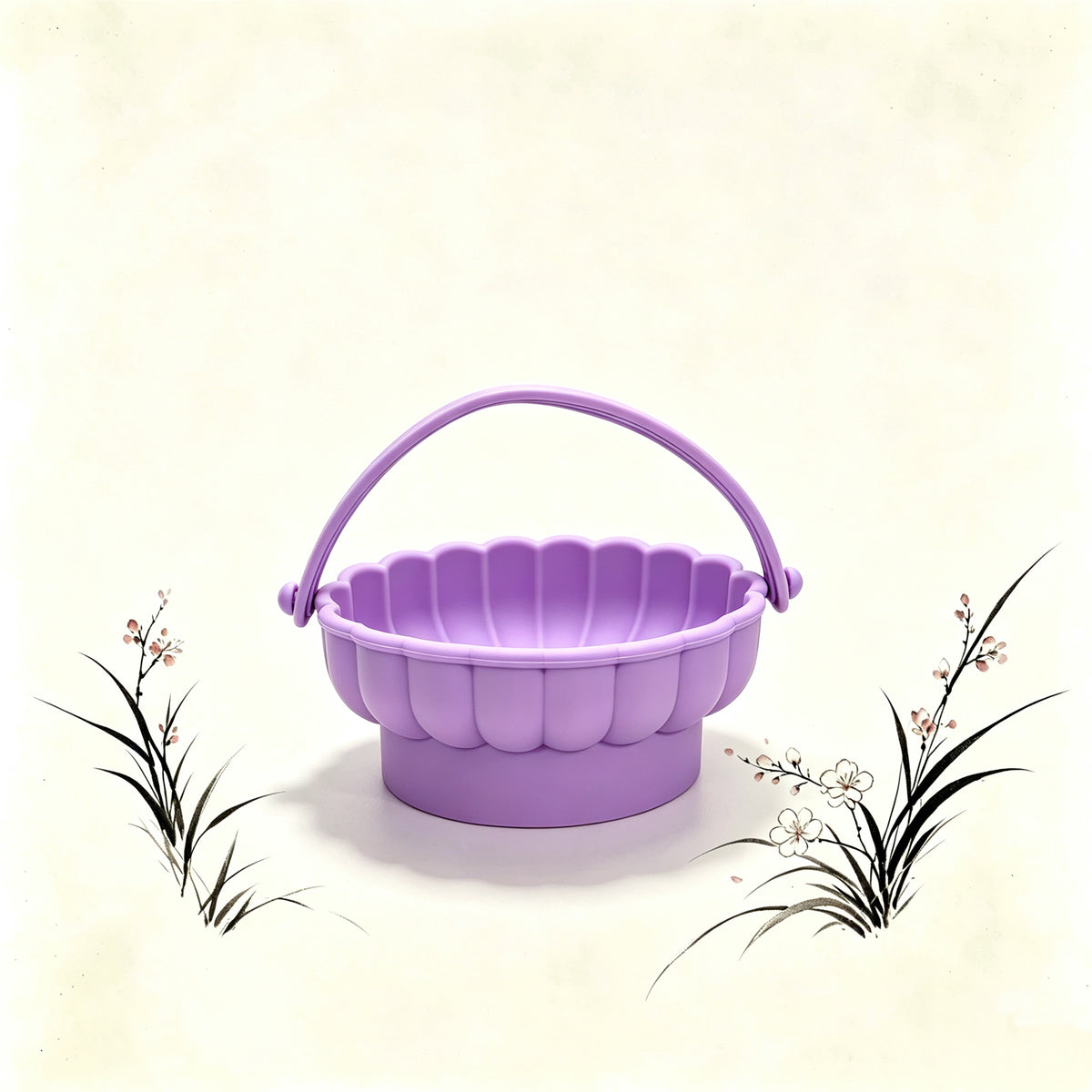 2-in-1 Floral Silicone Makeup Brush &amp; Sponge Cleaning Basket