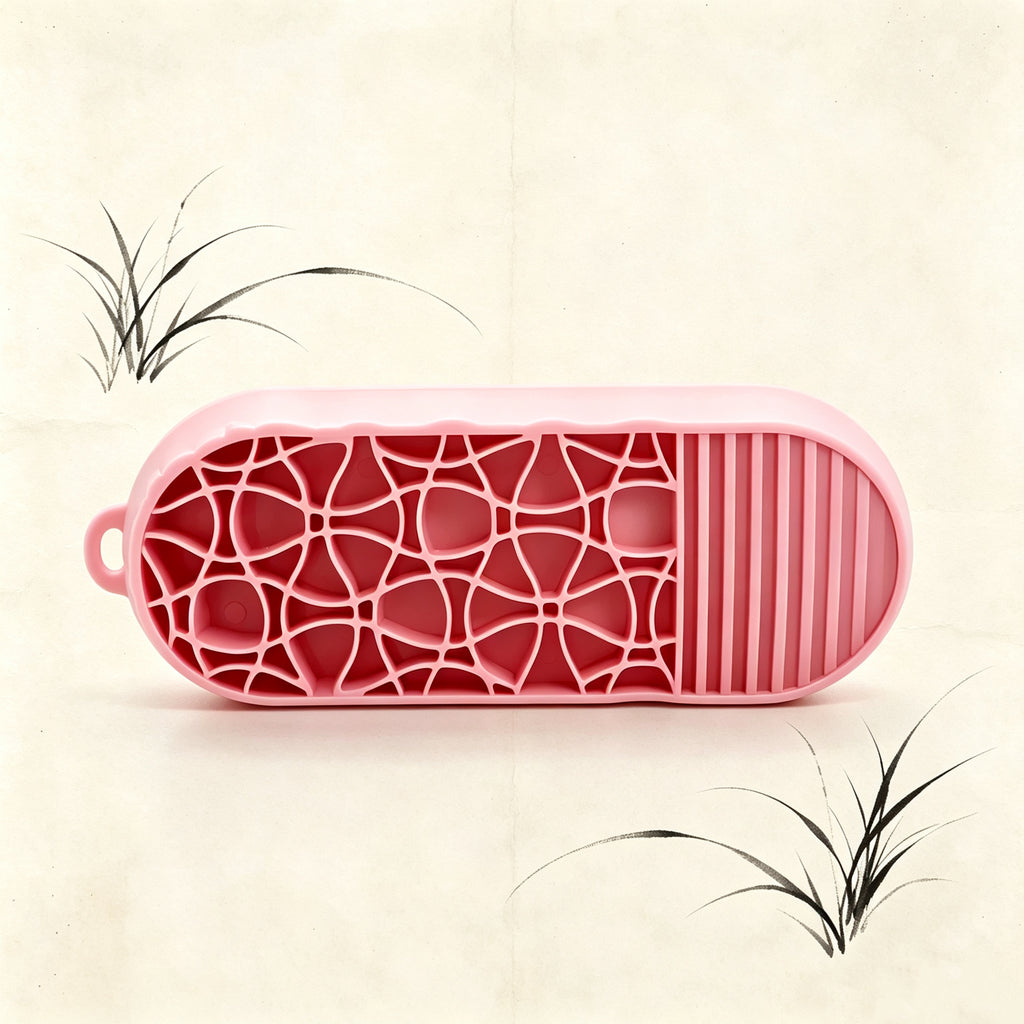 Floral & Star 2‑in‑1 Silicone Makeup Brush Cleaning Basket | Wash & Air‑Dry Vanity Organizer