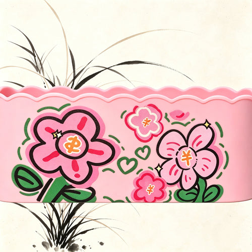 Floral & Star 2‑in‑1 Silicone Makeup Brush Cleaning Basket | Wash & Air‑Dry Vanity Organizer