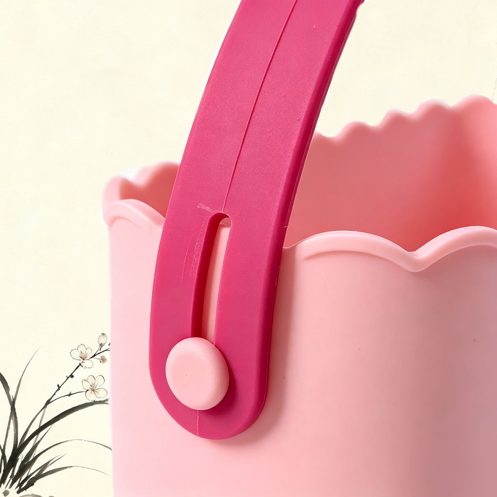 Floral & Star 2‑in‑1 Silicone Makeup Brush Cleaning Basket | Wash & Air‑Dry Vanity Organizer