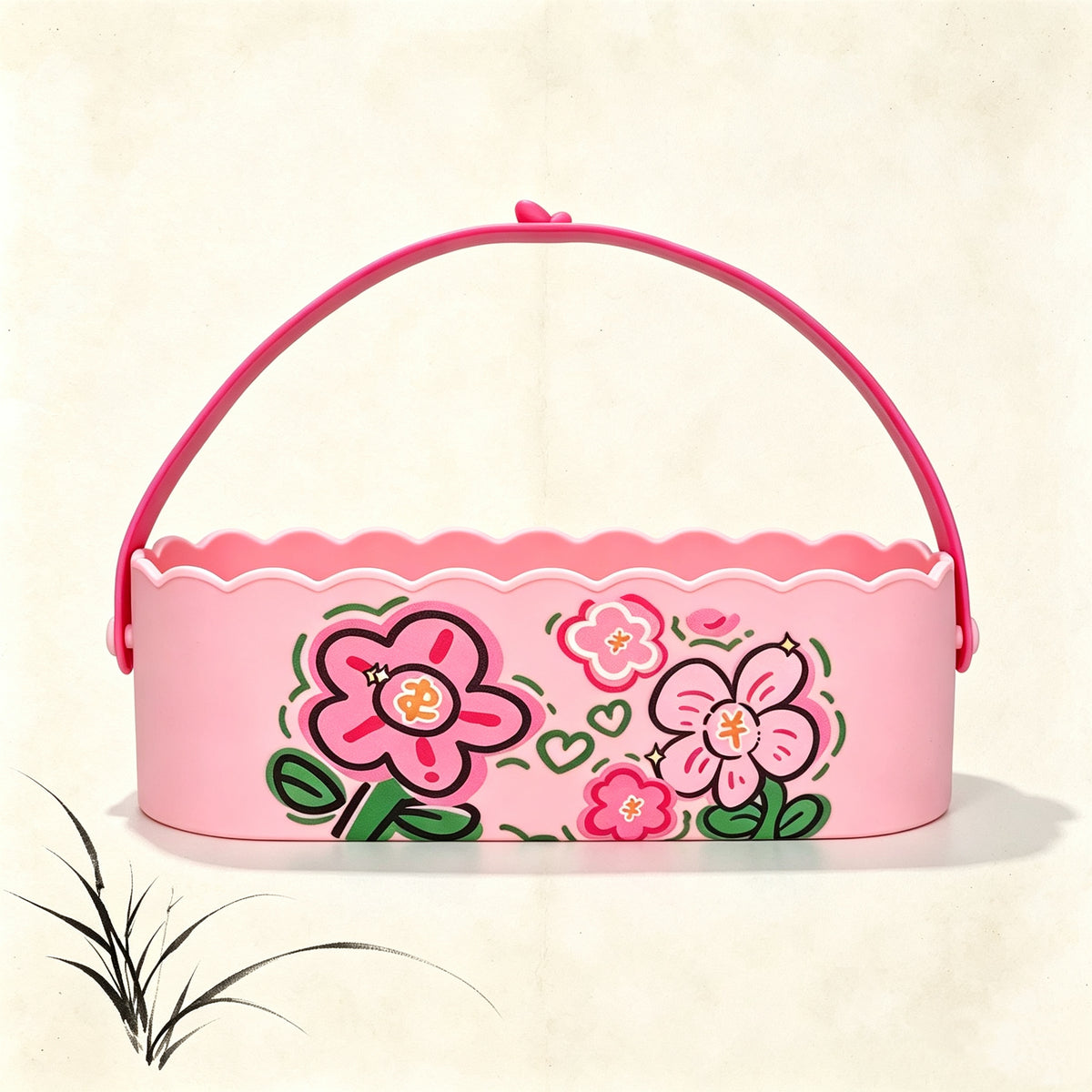Floral & Star 2‑in‑1 Silicone Makeup Brush Cleaning Basket | Wash & Air‑Dry Vanity Organizer