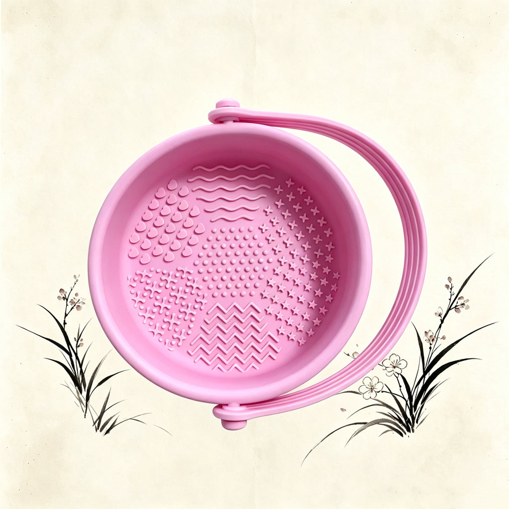 3‑in‑1 Detachable Silicone Makeup Brush Cleaning Bowl | Wash, Dry & Storage Vanity Organizer