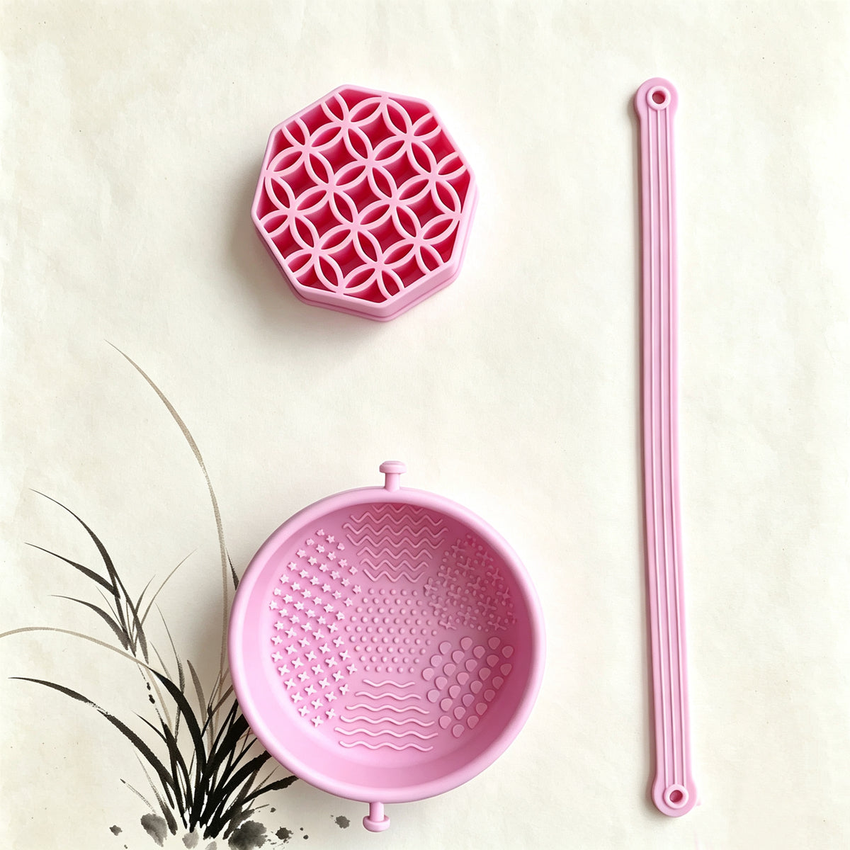 3‑in‑1 Detachable Silicone Makeup Brush Cleaning Bowl | Wash, Dry & Storage Vanity Organizer